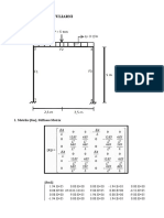 Stiffness matrix and displacement analysis of a frame structure