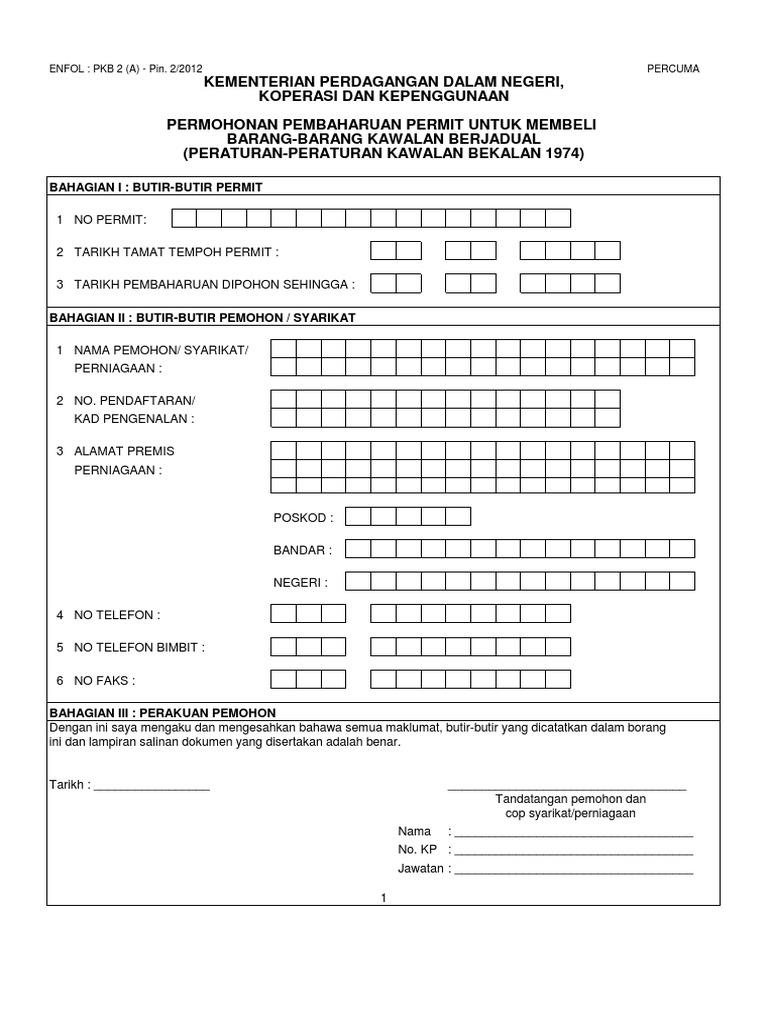 1borang Pembaharuan Permit Barang Kawalan Berjadual Pdf
