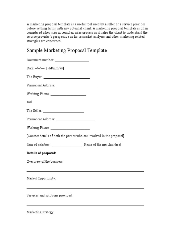 Marketing Proposal Template Guide | PDF