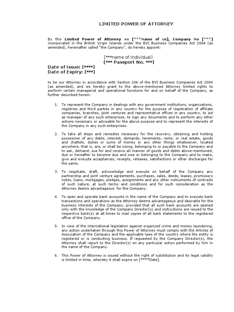 Attorney+ +One+Signatory+Only Power Of Attorney Banks
