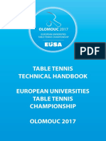 Table Tennis Technical Handbook European Universities Table Tennis Championship OLOMOUC 2017