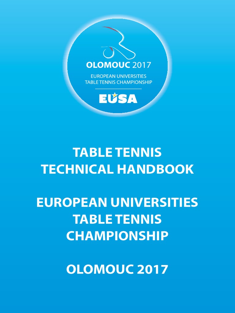 Table Tennis Technical Handbook European Universities Table Tennis