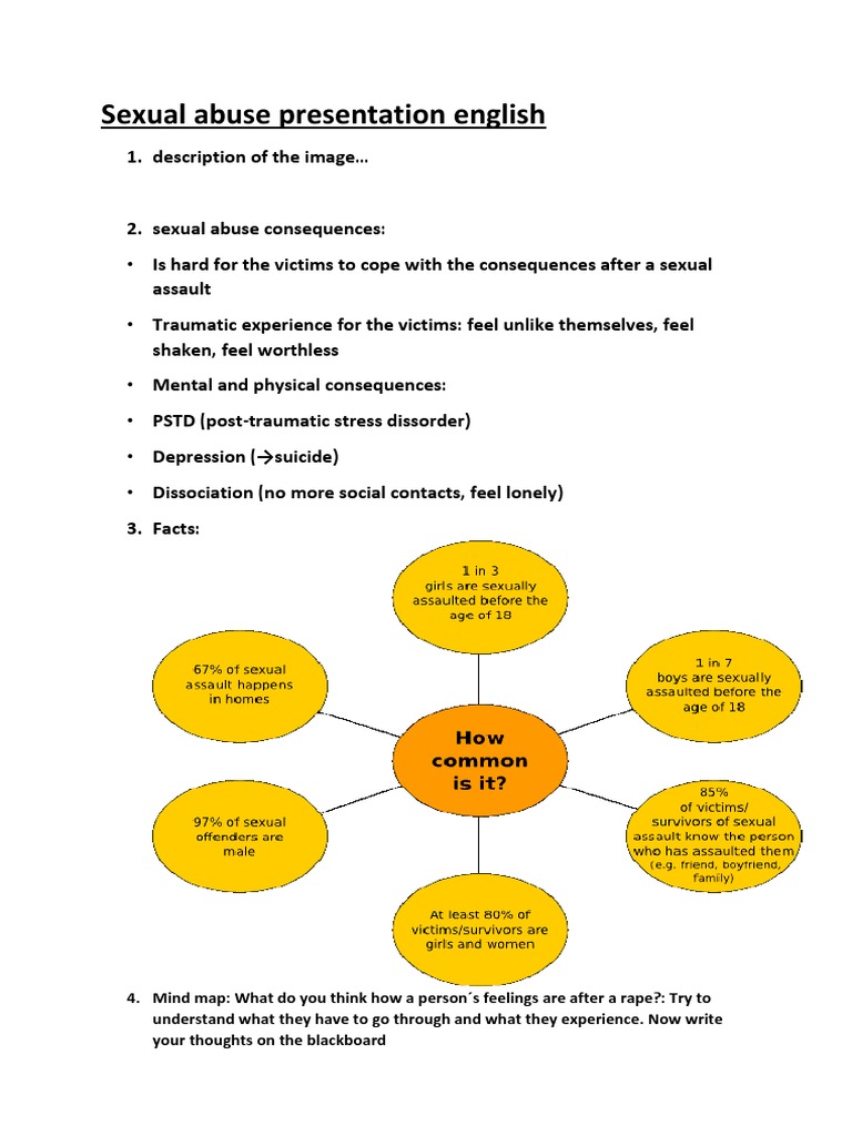 Sexual Abuse Presentation English: 1. Description of The Image | PDF ...