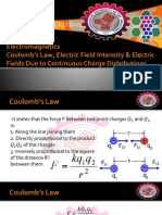 4 Electric Charge, Coulomb's Law and Electric Fields Due To Continuous Charge Distributions