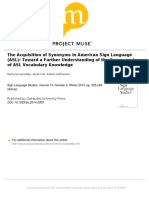 The Acquisition of Synonyms in American Sign Language (ASL) - NOVOGRODSKY