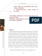 La profesión militar en los estudios sobre fuerzas armadas y sociedad. Lecturas, interpretaciones y usos desde la Argentina actual.
