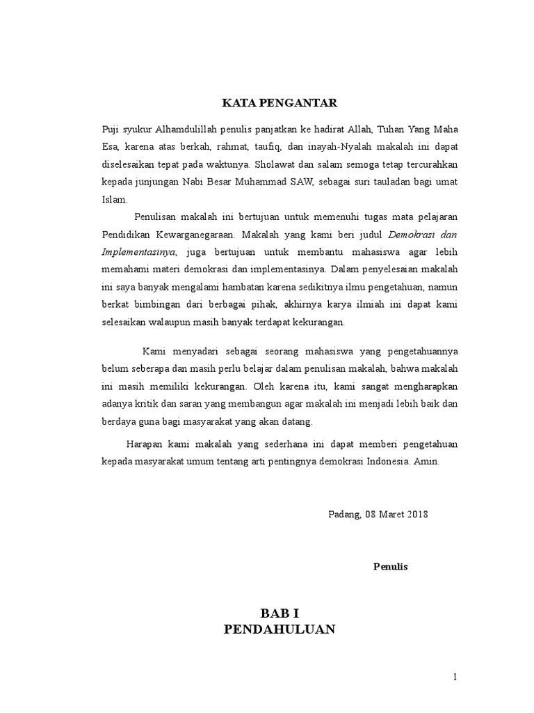 Makalah Demokrasi Dan Implementasi