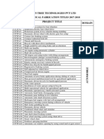 Green Tree Technologies PVT LTD Mechanical Fabrication Titles 2017-2018 Project Code. Project Title Domain