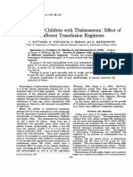 Growth Children With Thalassaemia: Effect of Different Transfusion Regimens