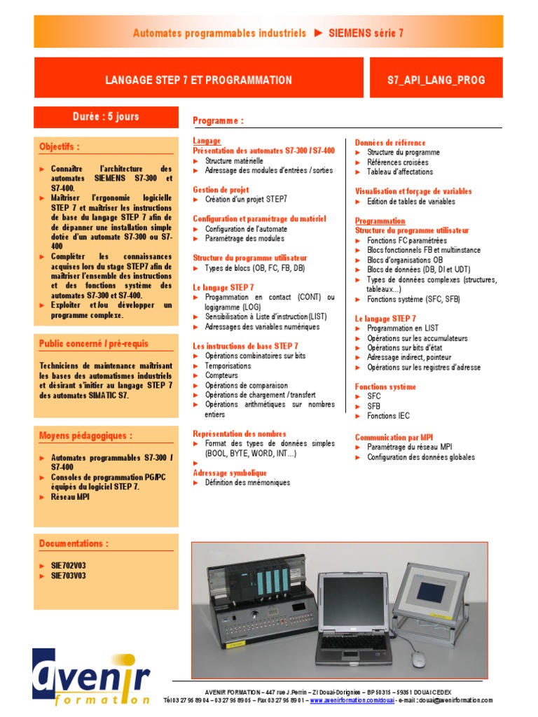 Formation Programmation STEP 7 SIEMENS | PDF | Programme informatique ...
