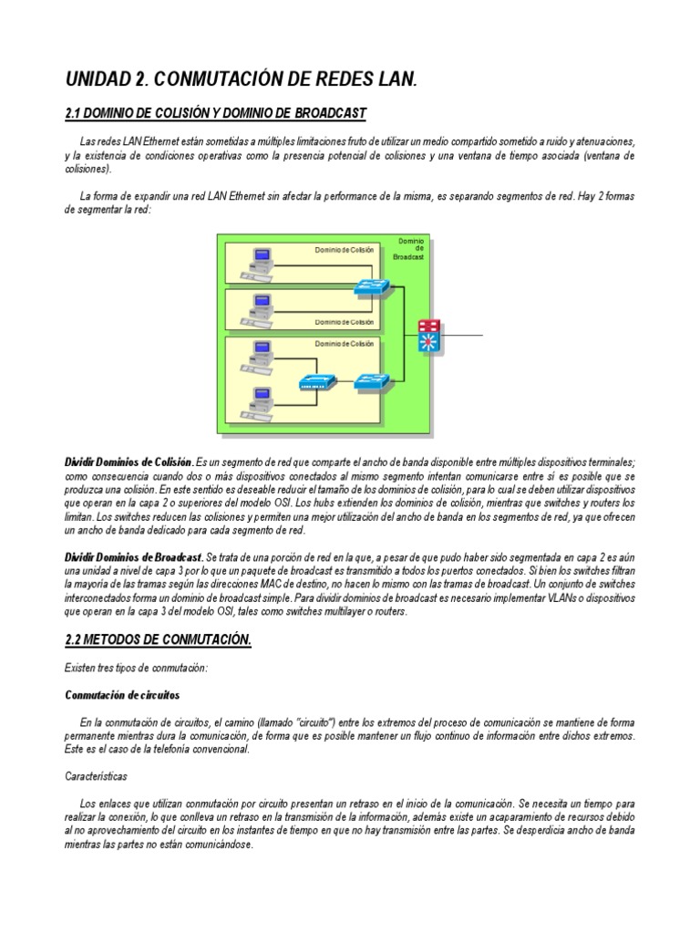 Unidad 2 | PDF | Conmutador de red | Estándares de telecomunicaciones