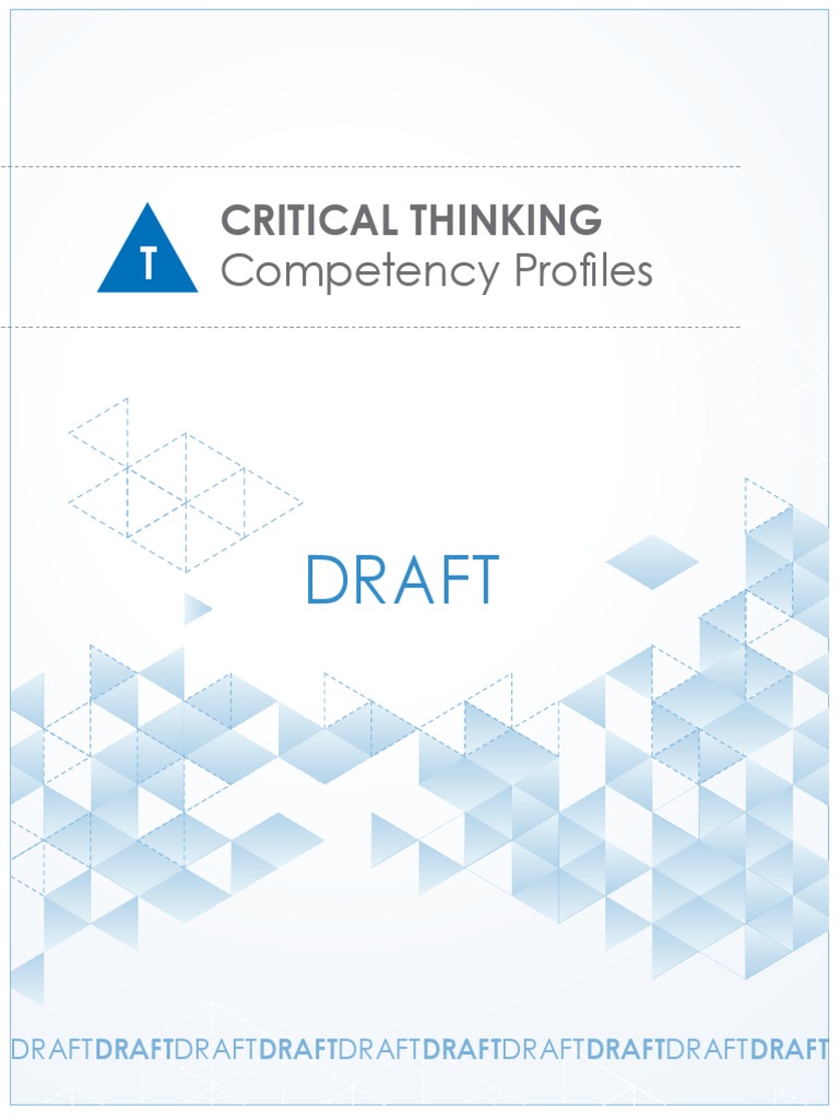 Competency Profiles: Draft | PDF | Critical Thinking | Competence ...