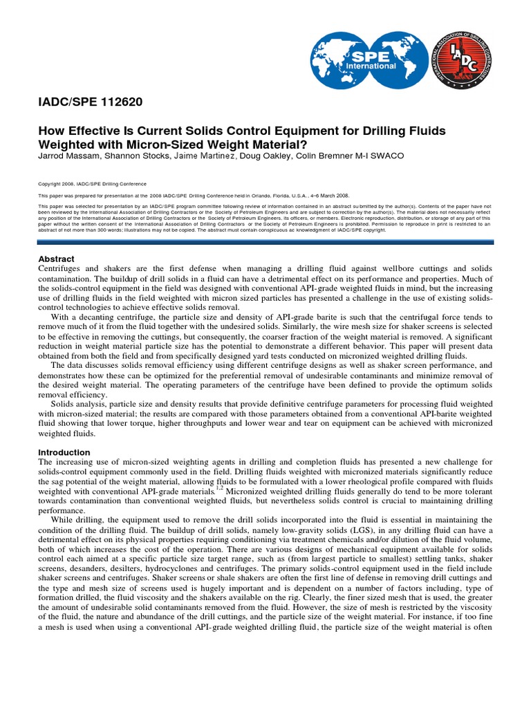 How Effective Is Current Solids Control Equipment For Drilling Fluids ...