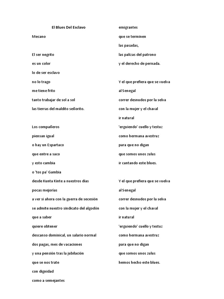 El Blues Del Esclavo PDF