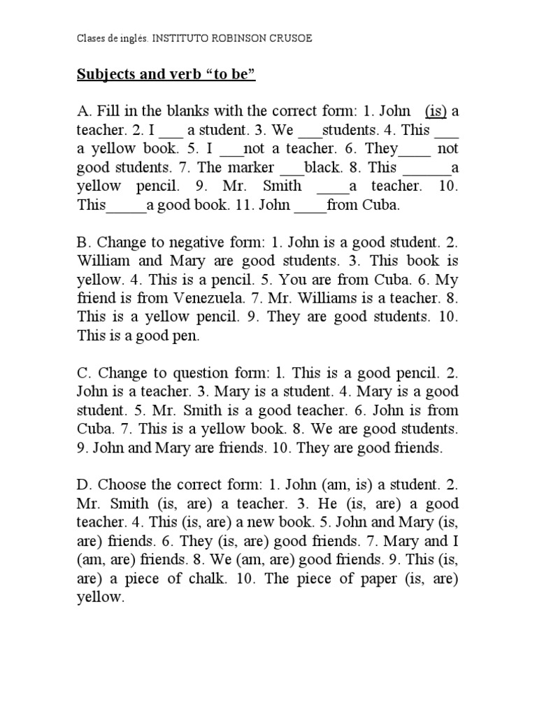 English Exercises for Beginners | PDF | Language Arts & Discipline