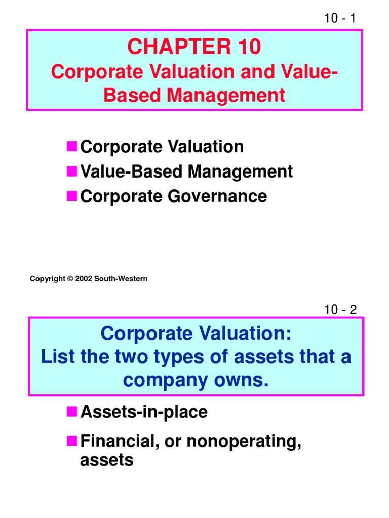 Corporate Valuation Value-Based Management Corporate Governance | PDF ...