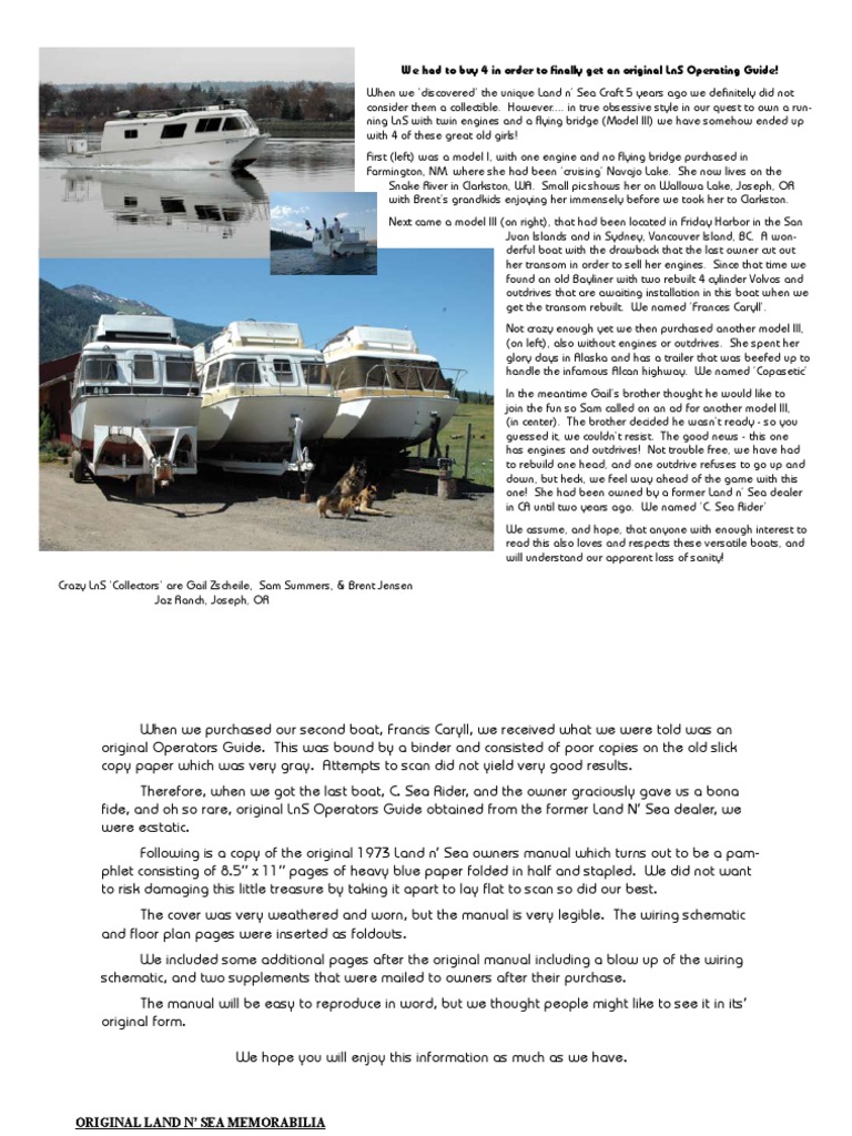 1973 land n' sea operating guide web Leisure