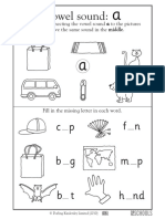 Vowel Sound:: Draw Lines Connecting The Vowel Sound A To The Pictures That Have The Same Sound in The Middle