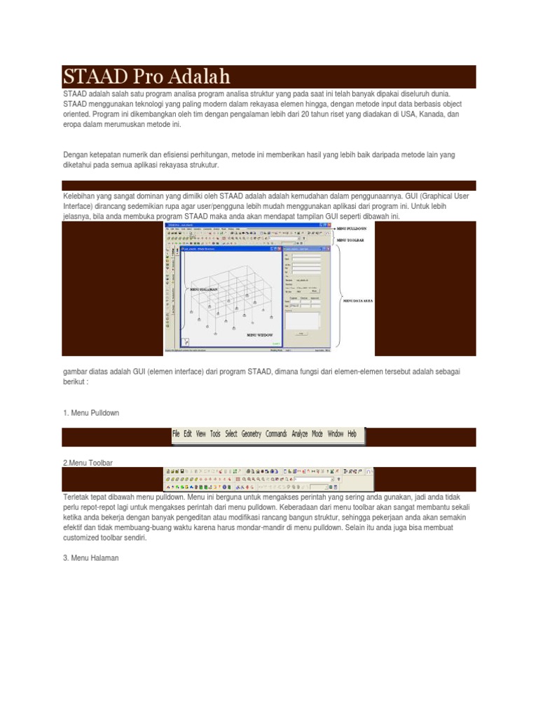 Pengantar STAAD Pro dan Fungsinya | PDF
