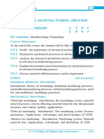 Advanced Manufacturing Process: Course Code:13ME1149 L TPC 4 0 0 3