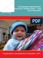 Programa Presupuestal Articulado Nutricional Pan Ayacucho - Reporte Balance Del Seguimiento Concertado 2014