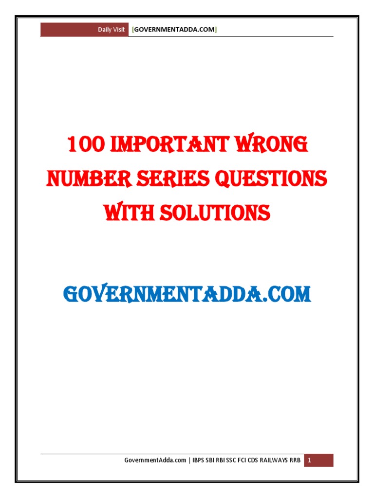 Identifying Wrong Numbers in Series | PDF | Numbers | Arithmetic