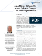 Doing Things Differently To Bring About Cultural Change in An IT Organization