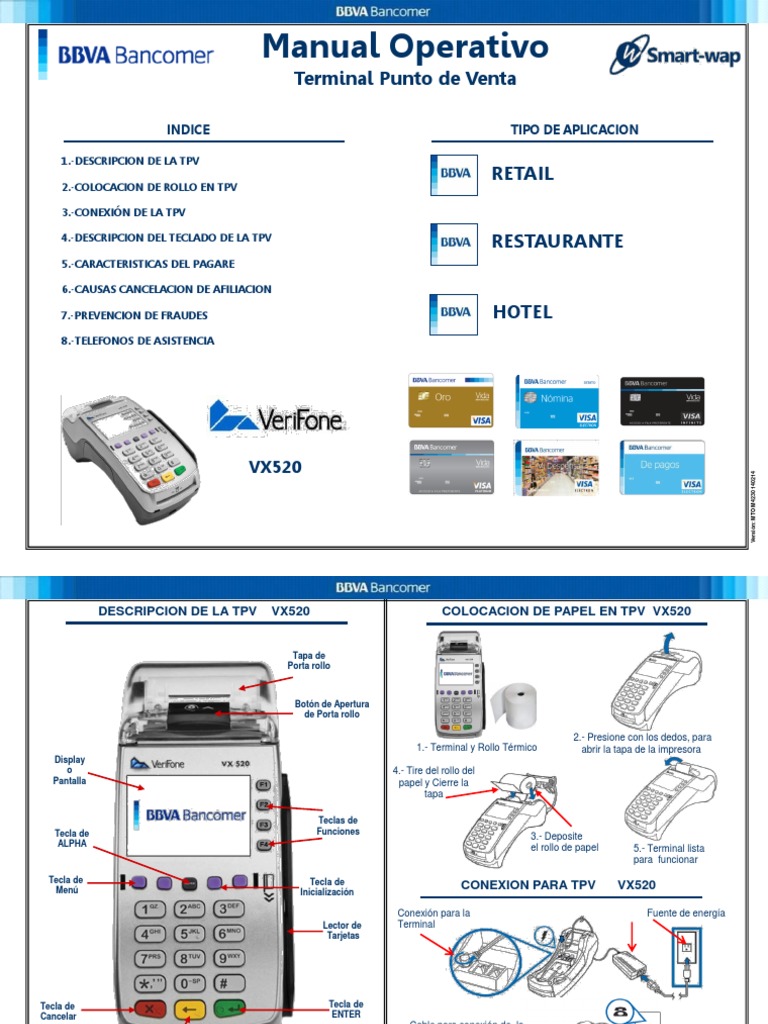 Manual Operativo Verifone VX520 PDF | PDF | Tarjeta de débito | Visa Inc.