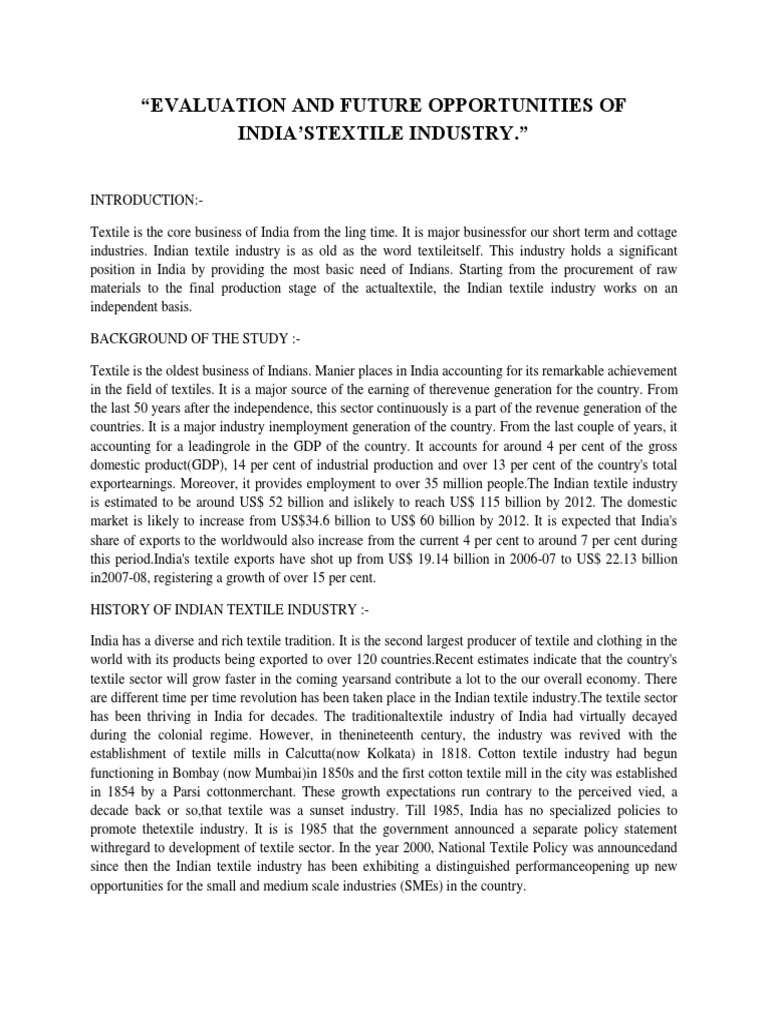 India's Textile Industry Insights | PDF | Cotton | Wool