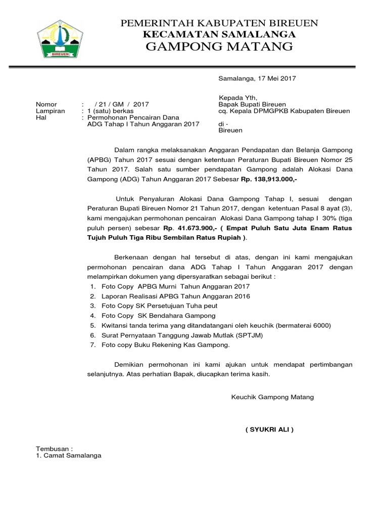 Contoh Kop Surat Gampong Contoh Kop Surat