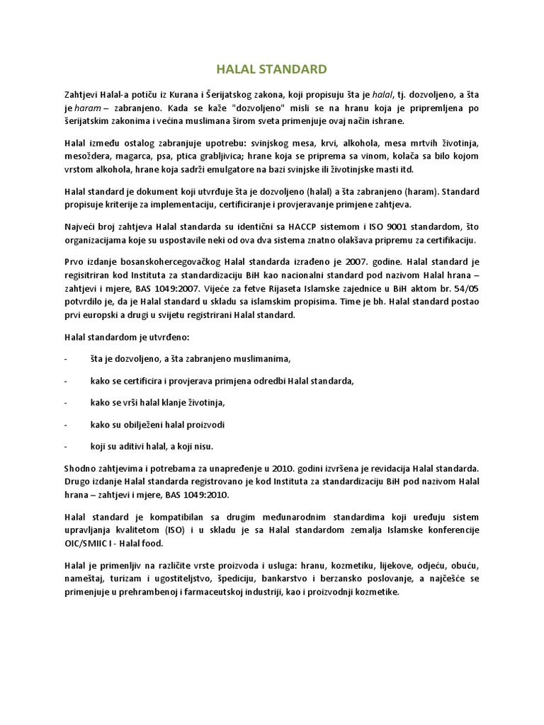 Halal Standard | PDF
