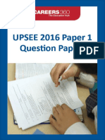 UPSEE 2016 Paper 1 Question Papers