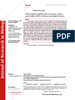 The investigation of the students' attitude and consciousness degree regarding the pregnancy health in 2013 in Eastern-Azerbaijan Province