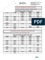 Calendario Exámenes Junio 2018