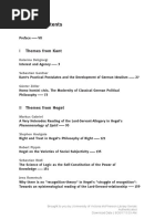 German Idealism Today] Table of Contents