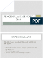 Pengenalan Ms WORD (PERT 1)