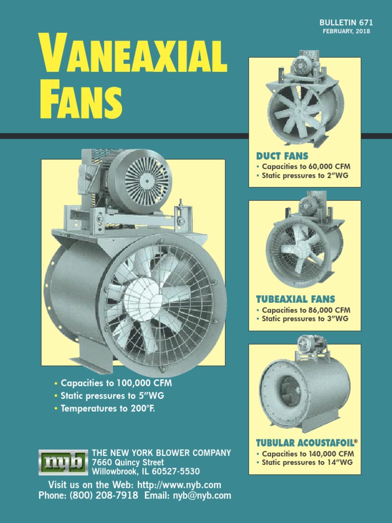 671 Vaneaxial Fans | PDF | Duct (Flow) | Building Engineering