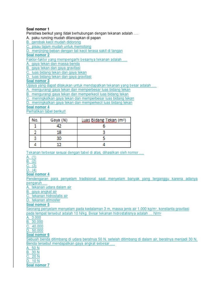 SOAL TEKANAN SMP KELAS VIII.docx