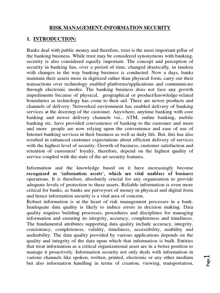 Risk Management Information Security | PDF | Information Security | Key ...