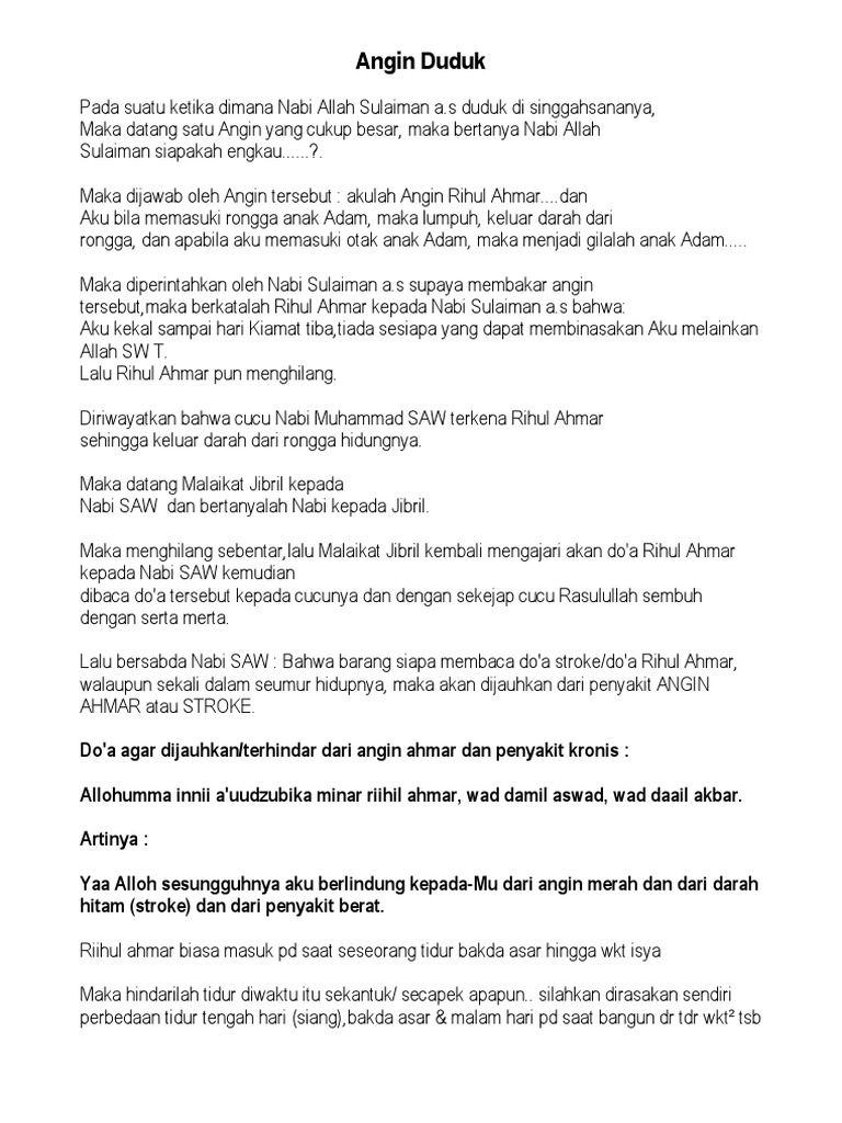 Doa Terhindar Dari Angin Rihul Ahmad