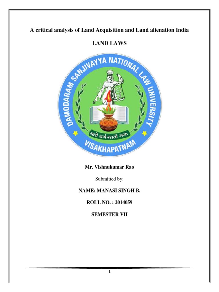 Land Laws Project PDF Land Law Property