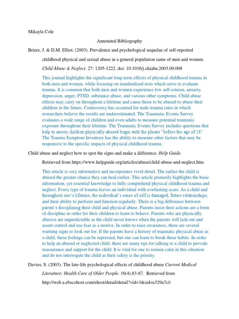 Annotated bibliography for child attachment 08 picture