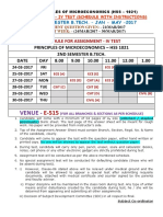 Venue - : Schedule For Assignment - Iv Test