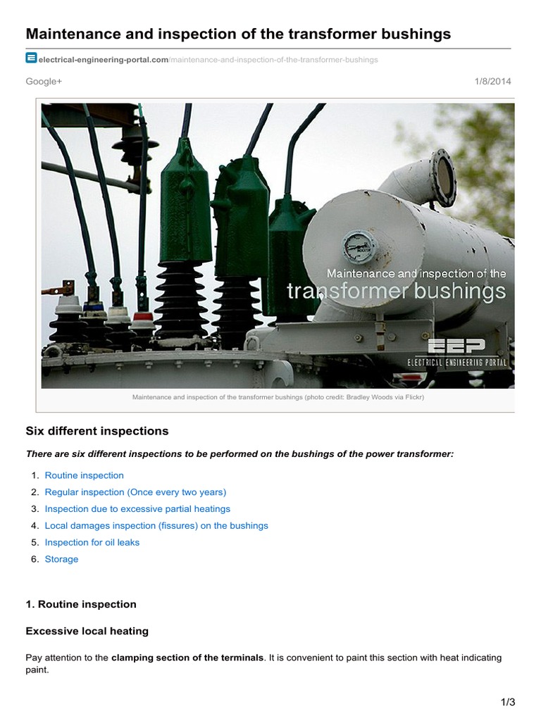 Transformer Bushing Maintenance Guide | PDF | Building Insulation ...