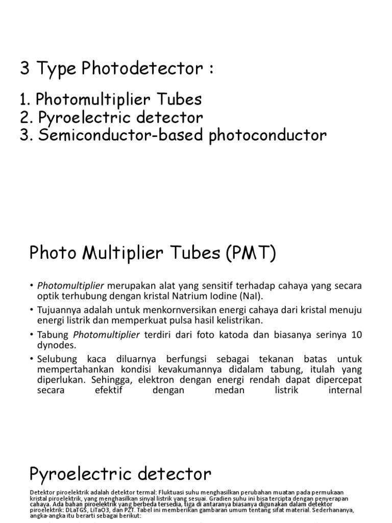 3 Type Photodetector PDF