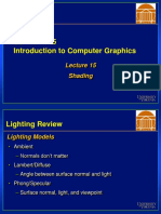 CS 445 / 645 Introduction To Computer Graphics: Shading