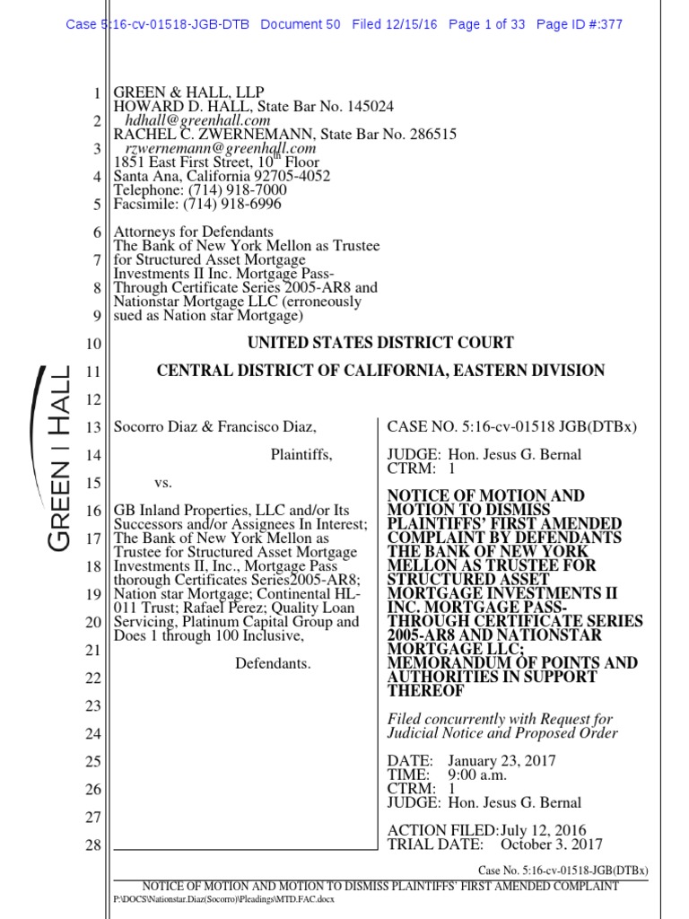 Plaintiffs First Amended Complaint