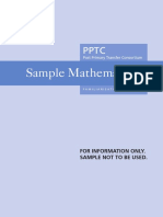 PPTC Sample Maths Assessment