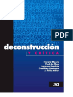 Deconstrucción y Crítica Bloom Derrida Hartman Miller