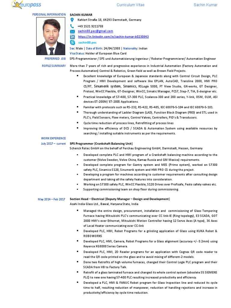 CV Resume | PDF | Automation | Scada